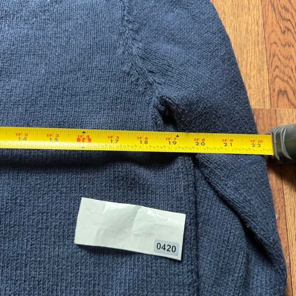 Polo Ralph Lauren Blue Vtg USA American Flag Polo Bear Knit Sweater Small FLAW